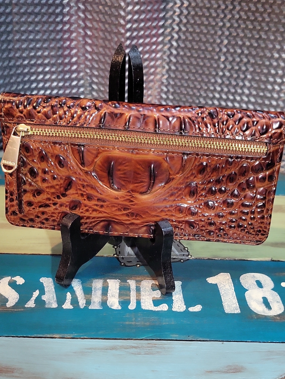Brahmin Debra Crock-Embossed Leather Wallet - Picture 4 of 6